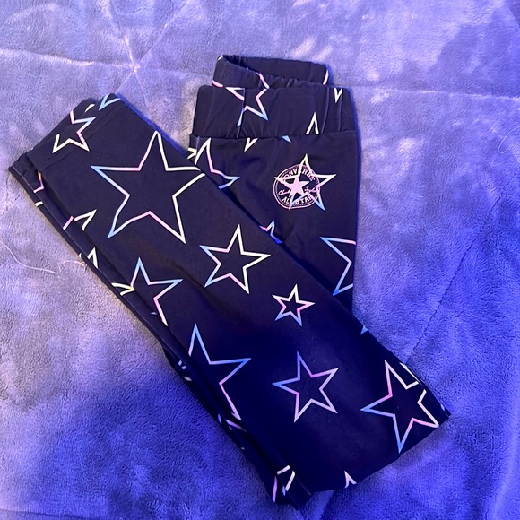 Girls rainbow star converse leggings large - Picture 1 of 2
